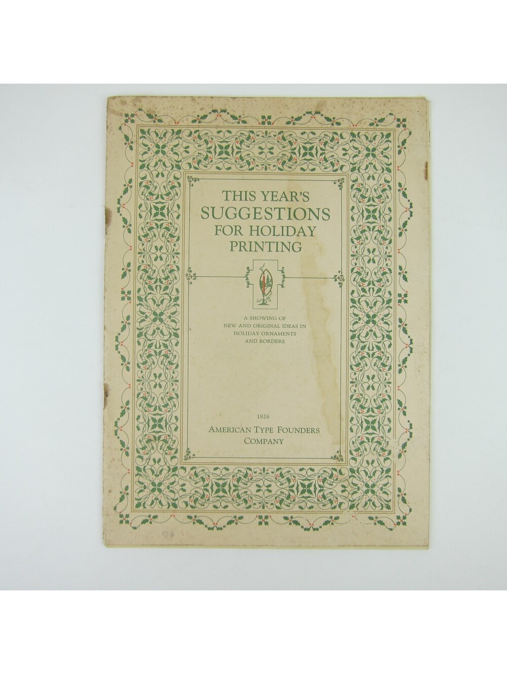 Catalog American Type Founders Company Christmas Holiday Borders 1926 Antique